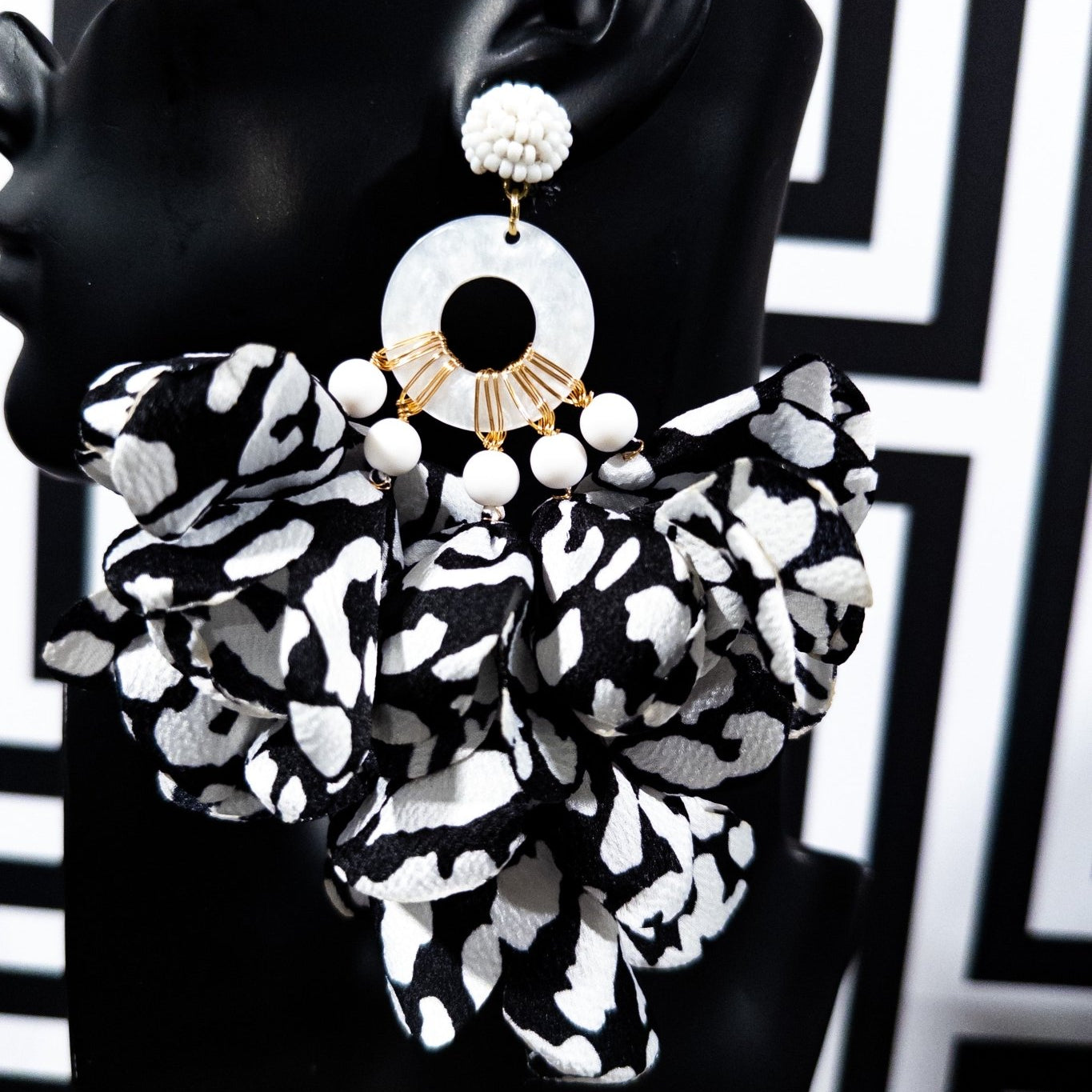 Flower Petals Puff Earrings - Prints - Trufacebygrace
