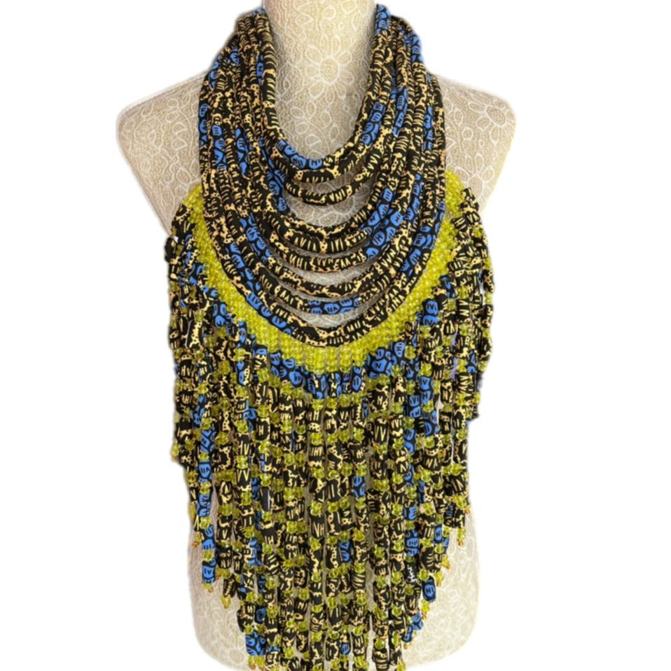 Frema Kandy Wrapped Ankara Fabric Neckpiece - Trufacebygrace