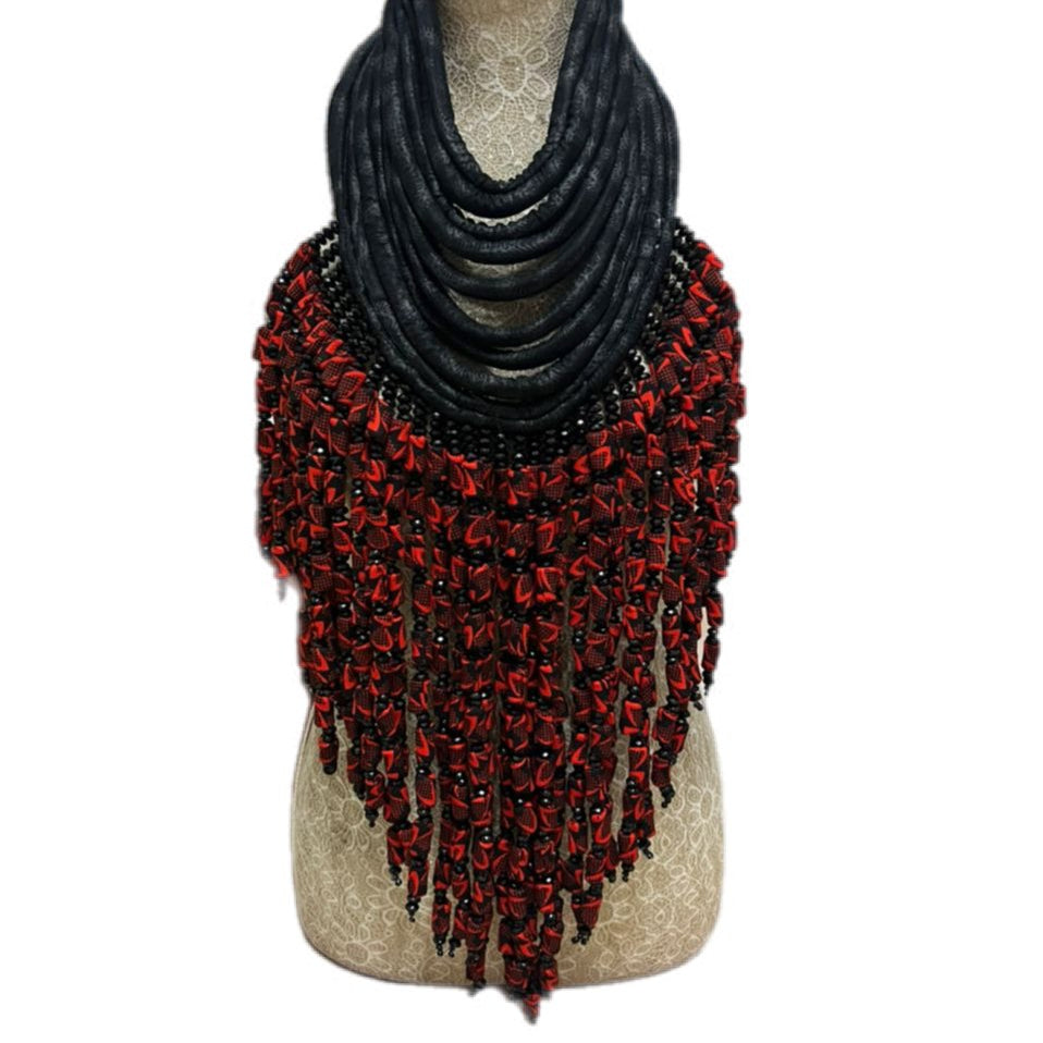 Frema Kandy Wrapped Ankara Fabric Neckpiece - Trufacebygrace