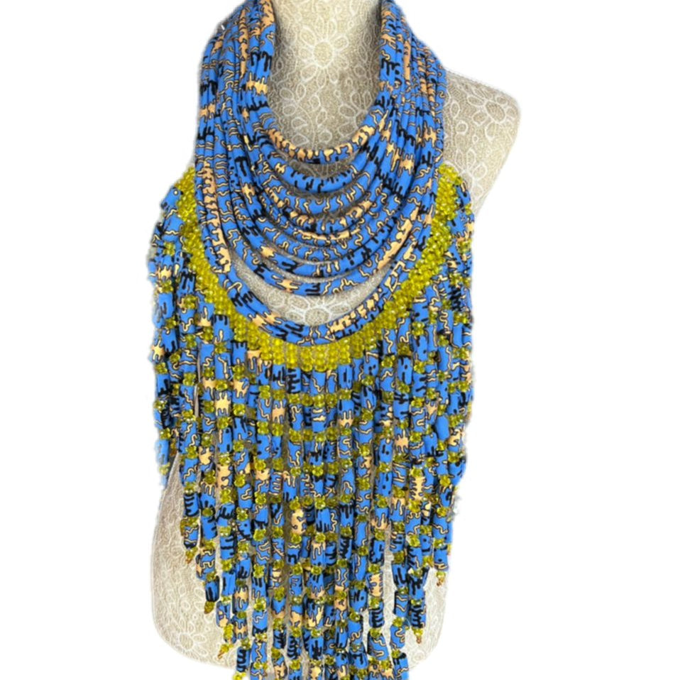 Frema Kandy Wrapped Ankara Fabric Neckpiece - Trufacebygrace