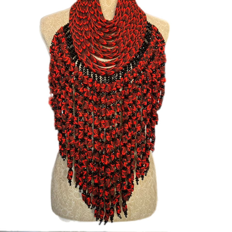 Frema Kandy Wrapped Ankara Fabric Neckpiece - Trufacebygrace