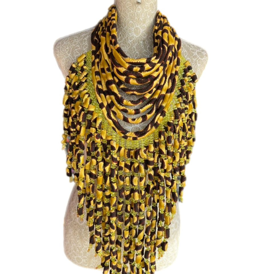 Frema Kandy Wrapped Ankara Fabric Neckpiece - Trufacebygrace