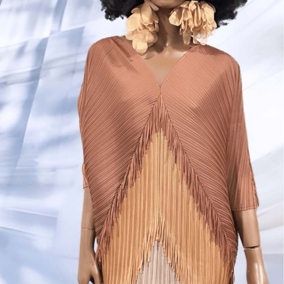 Fringe Tassel Pleated Dress - Trufacebygrace