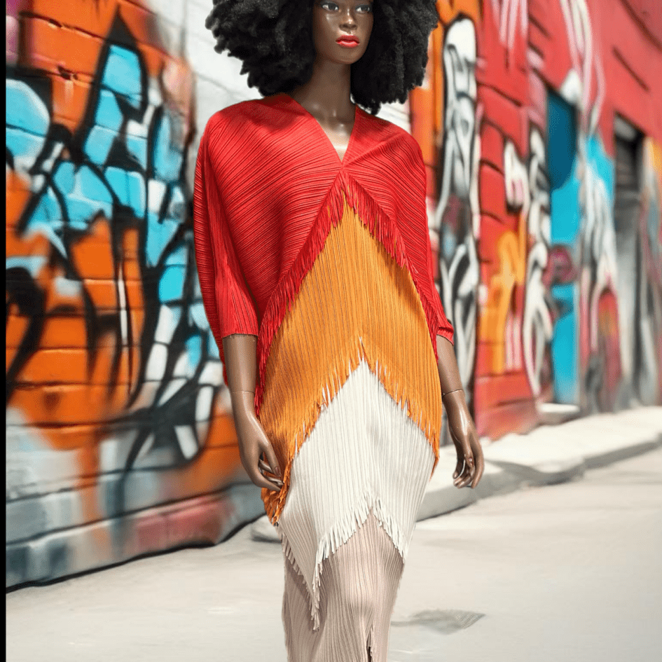 Fringe Tassel Pleated Dress - Trufacebygrace