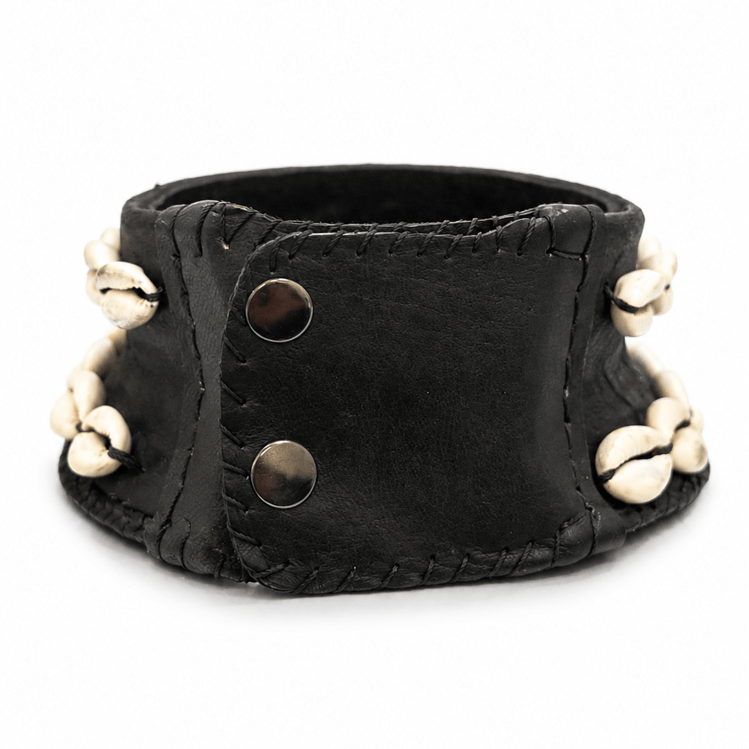 Genuine Cowry on Leather Adjustable Choker Necklace - Trufacebygrace