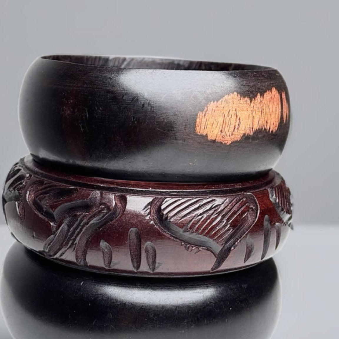 Genuine Ebony Wood stacked Bangles Set - Trufacebygrace