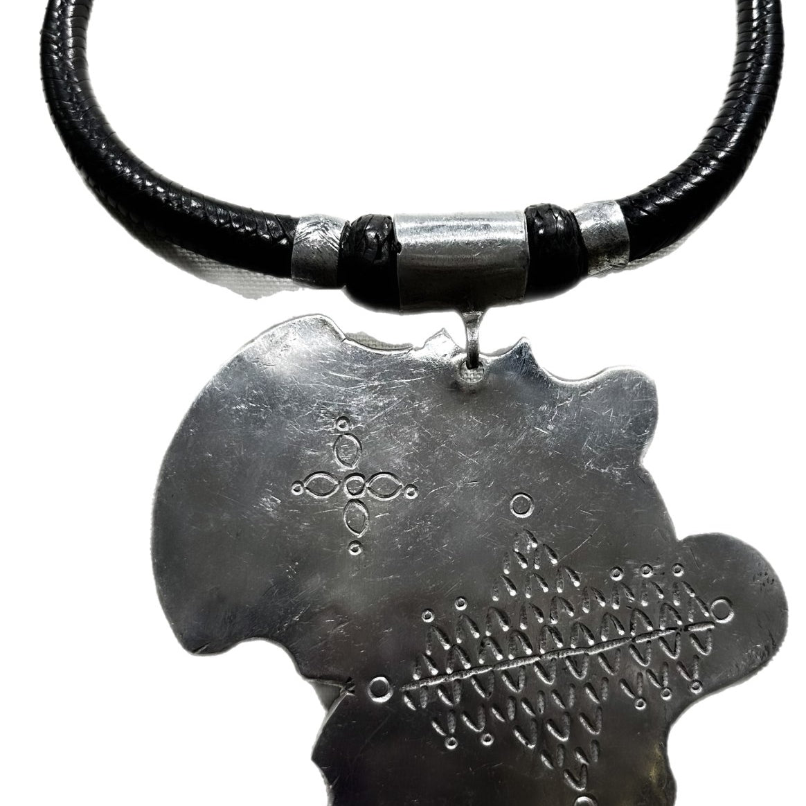 Genuine Leather and oversized adinkra pendants - Trufacebygrace
