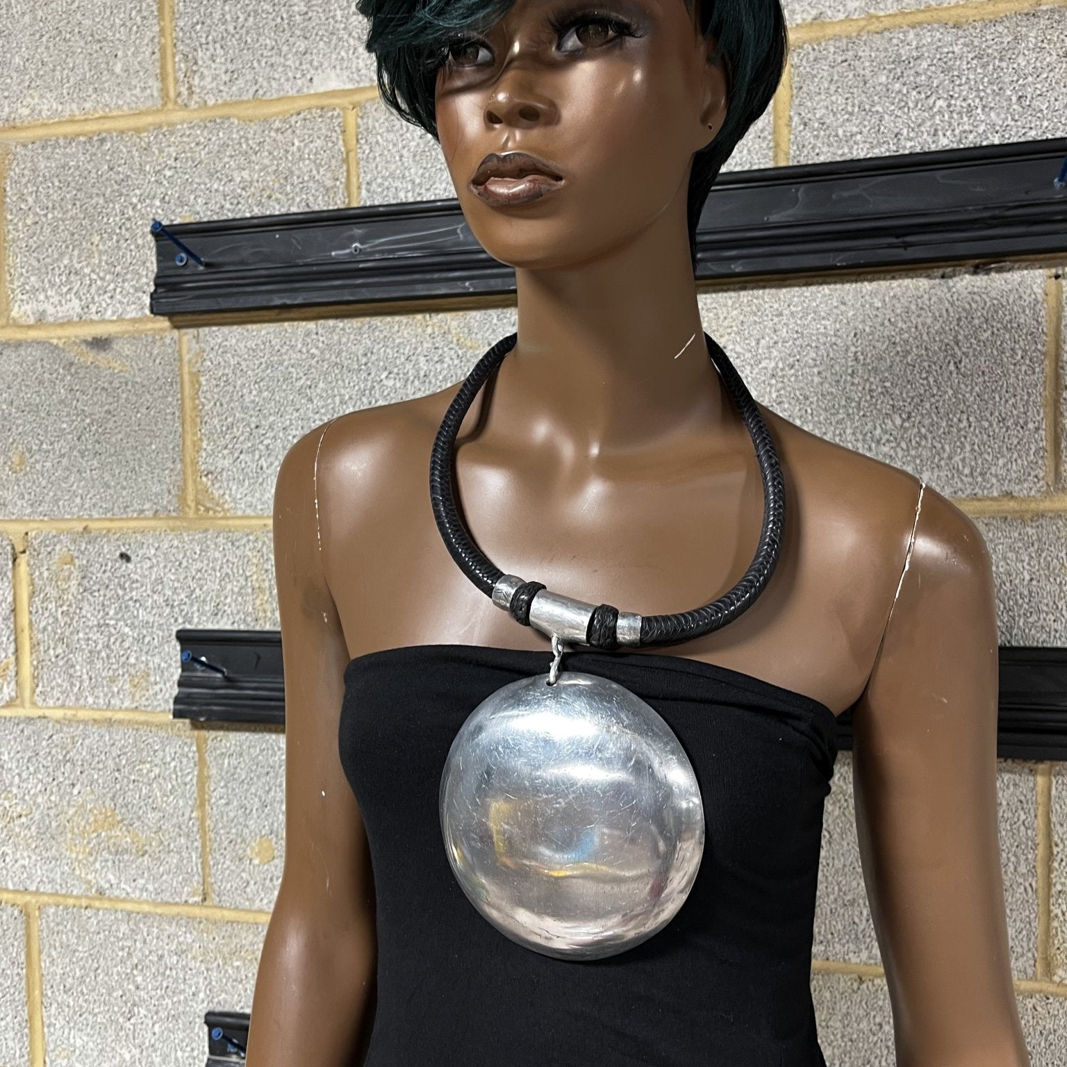 Genuine Leather and oversized adinkra pendants - Trufacebygrace