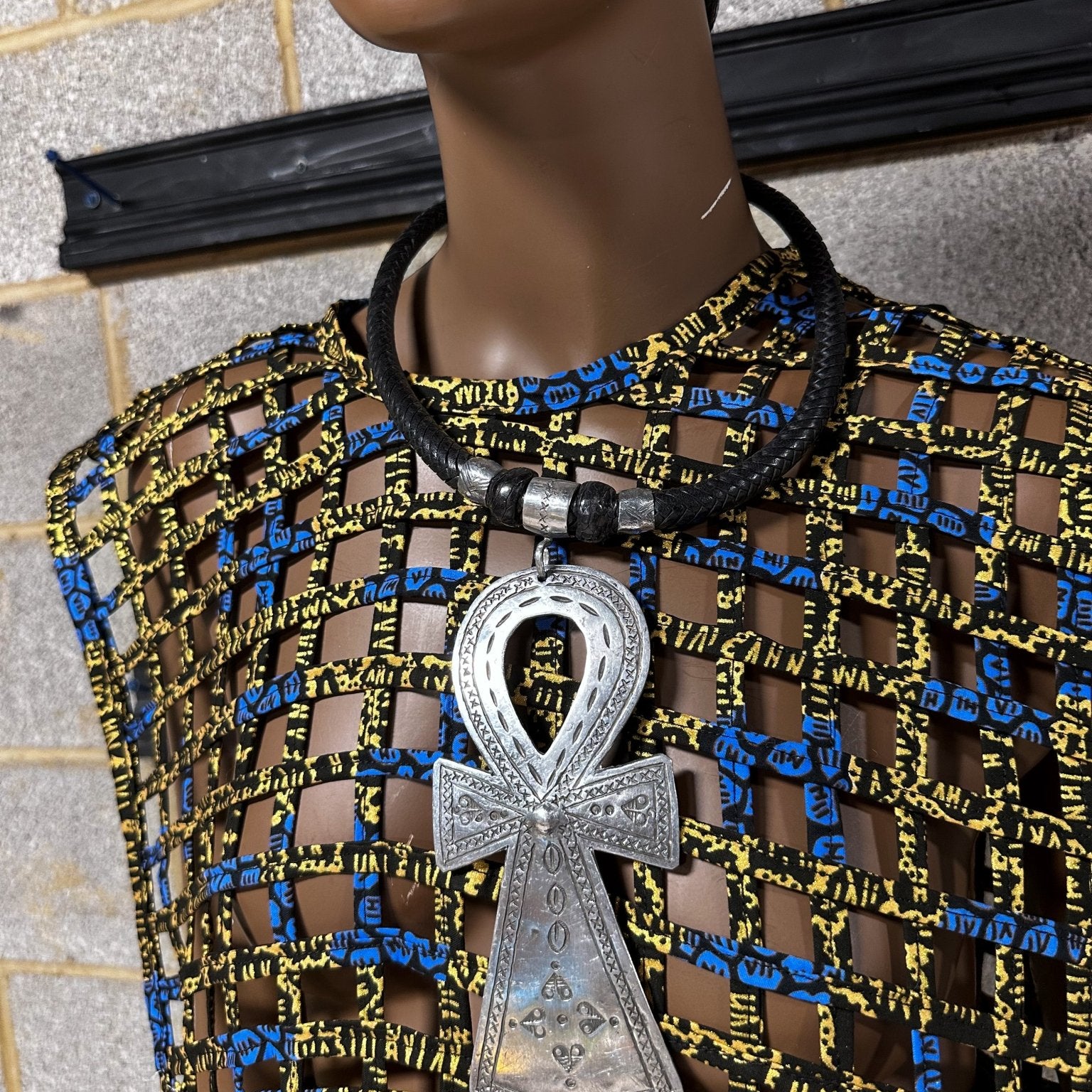 Genuine Leather and oversized adinkra pendants - Trufacebygrace