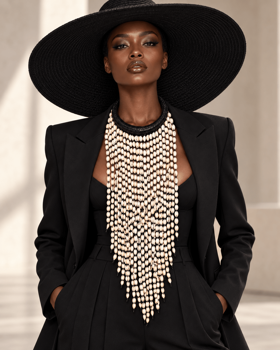 Genuine Leather Cowrie Fringe Necklace - Trufacebygrace