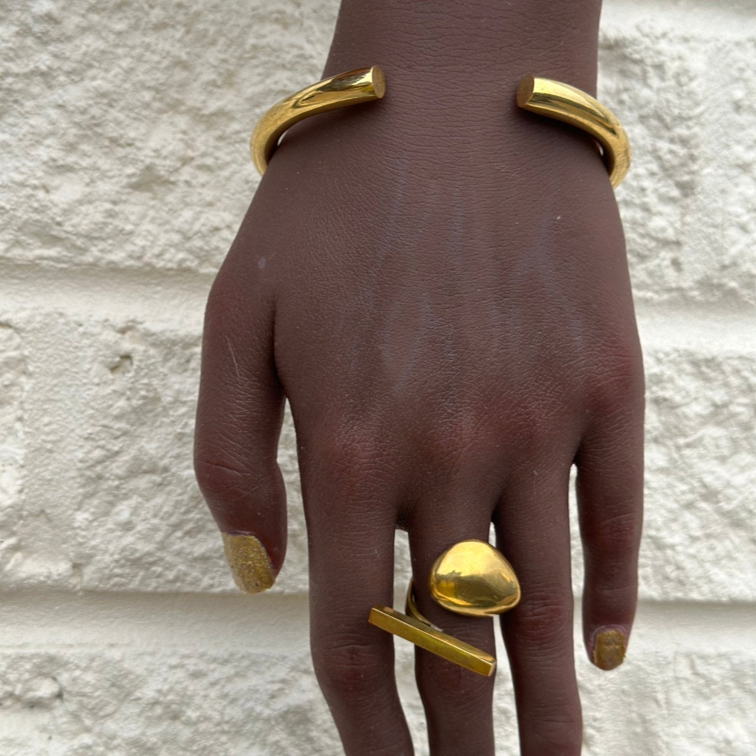Geometric Brass Bracelet Collection - Trufacebygrace