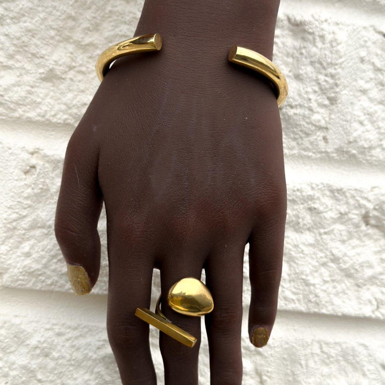 Geometric Brass Bracelet Collection - Trufacebygrace
