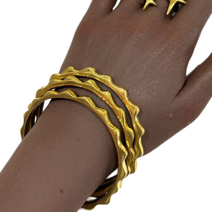 Geometric Brass Bracelet Collection - Trufacebygrace