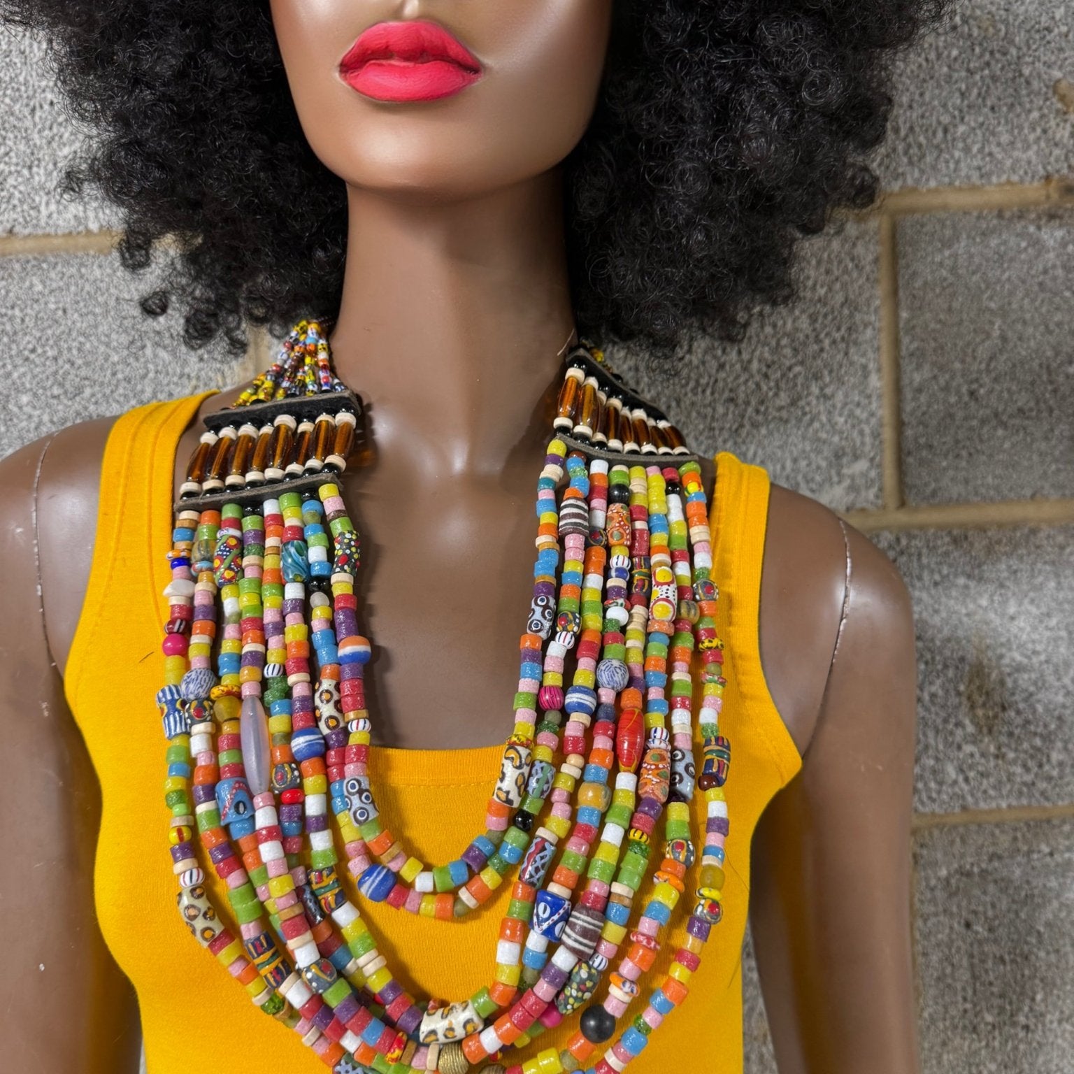 Ghanaian Glass beads /Krobo beads Necklace - Trufacebygrace