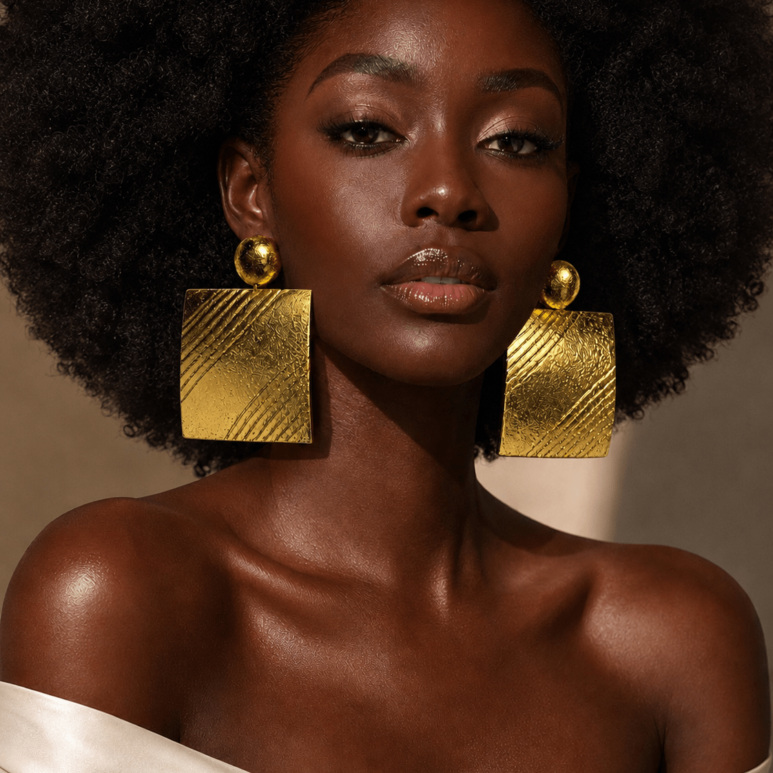 Gilded Square Earrings - Trufacebygrace