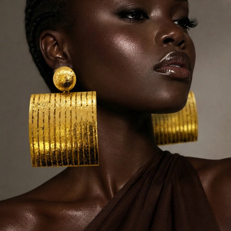 Gilded Square Earrings - Trufacebygrace
