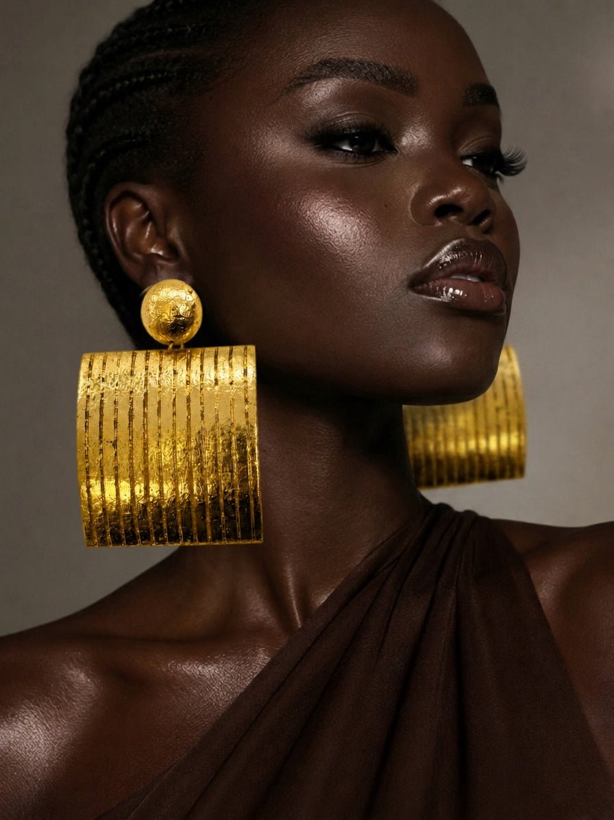 Gilded Square Earrings - Trufacebygrace