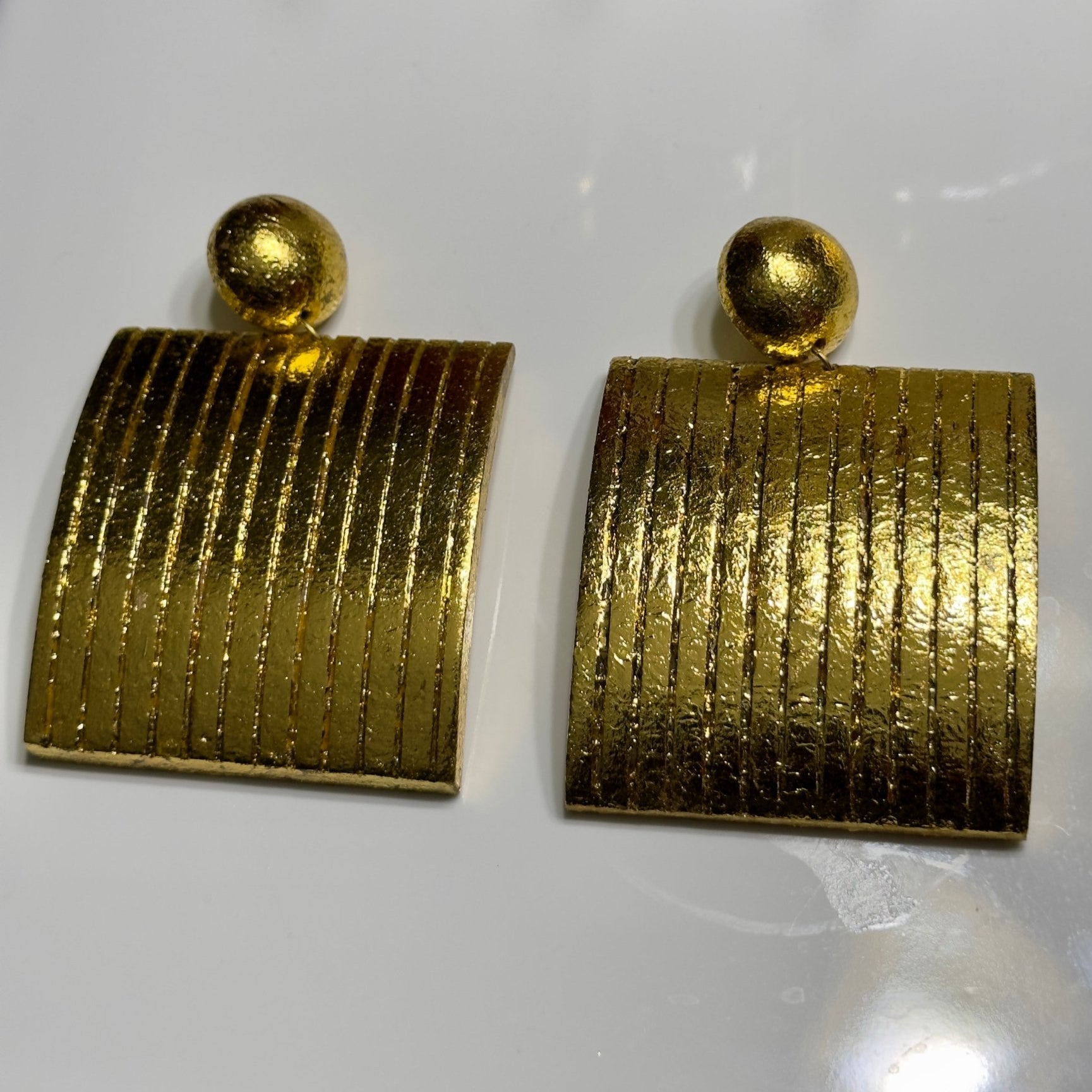 Gilded Square Earrings - Trufacebygrace