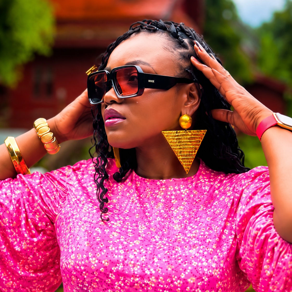 Gilded Triangle Earrings - Trufacebygrace