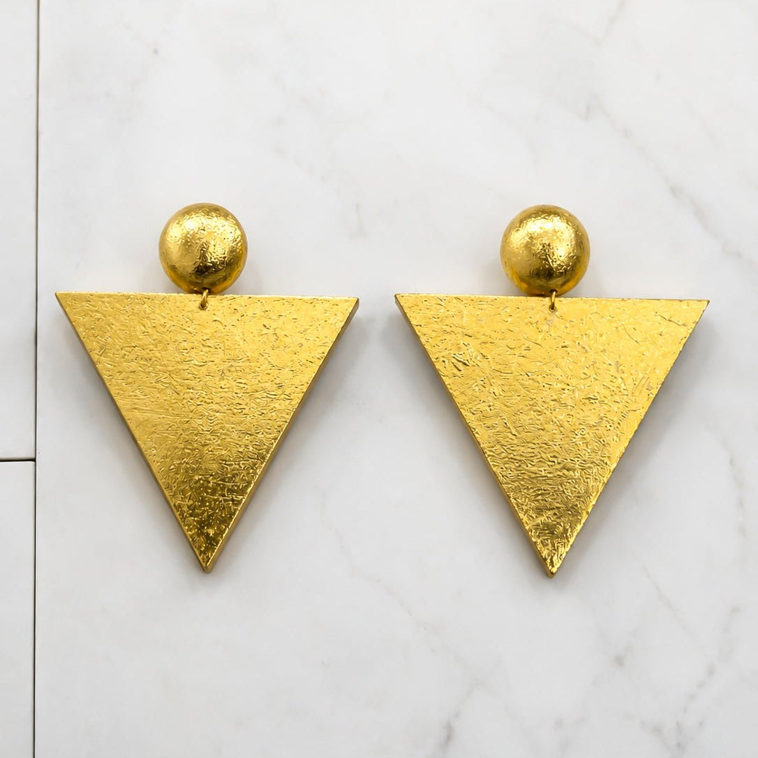 Gilded Triangle Earrings - Trufacebygrace