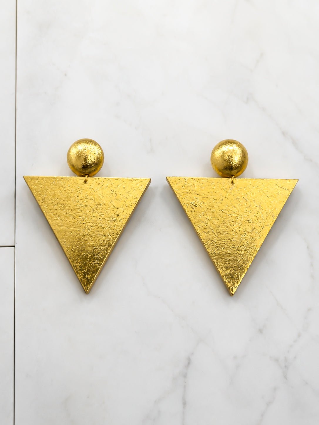 Gilded Triangle Earrings - Trufacebygrace