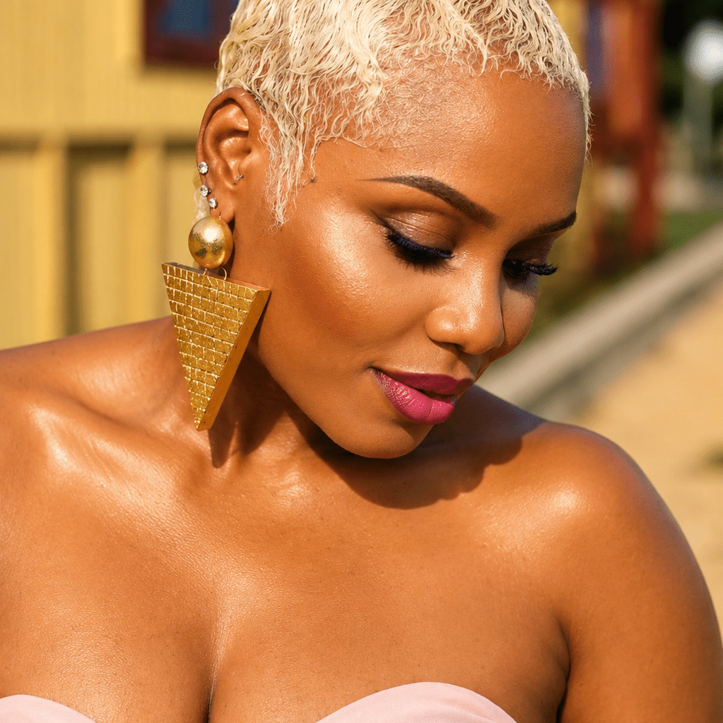 Gilded Triangle Earrings - Trufacebygrace