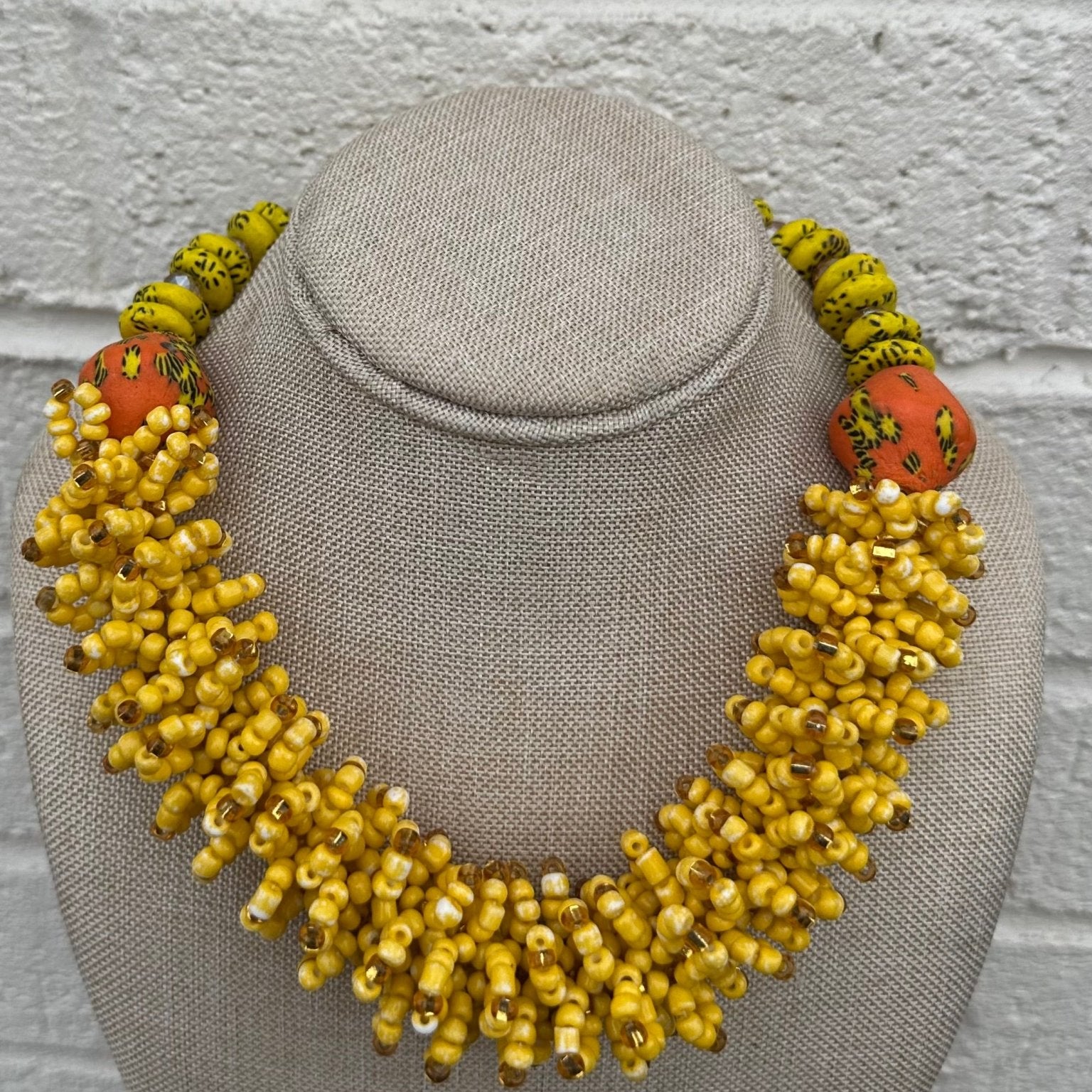 Glass beads and woven seed beads Necklace - Trufacebygrace