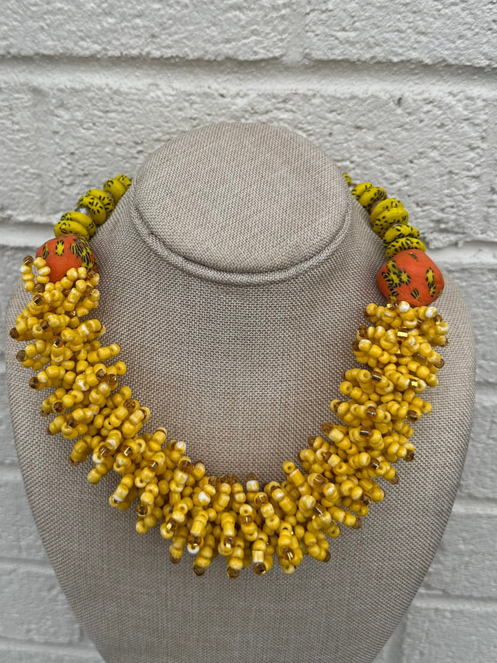 Glass beads and woven seed beads Necklace - Trufacebygrace