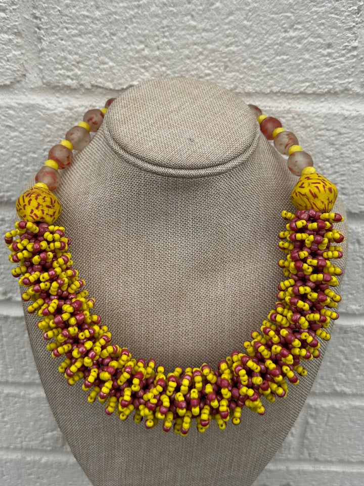 Glass beads and woven seed beads Necklace - Trufacebygrace