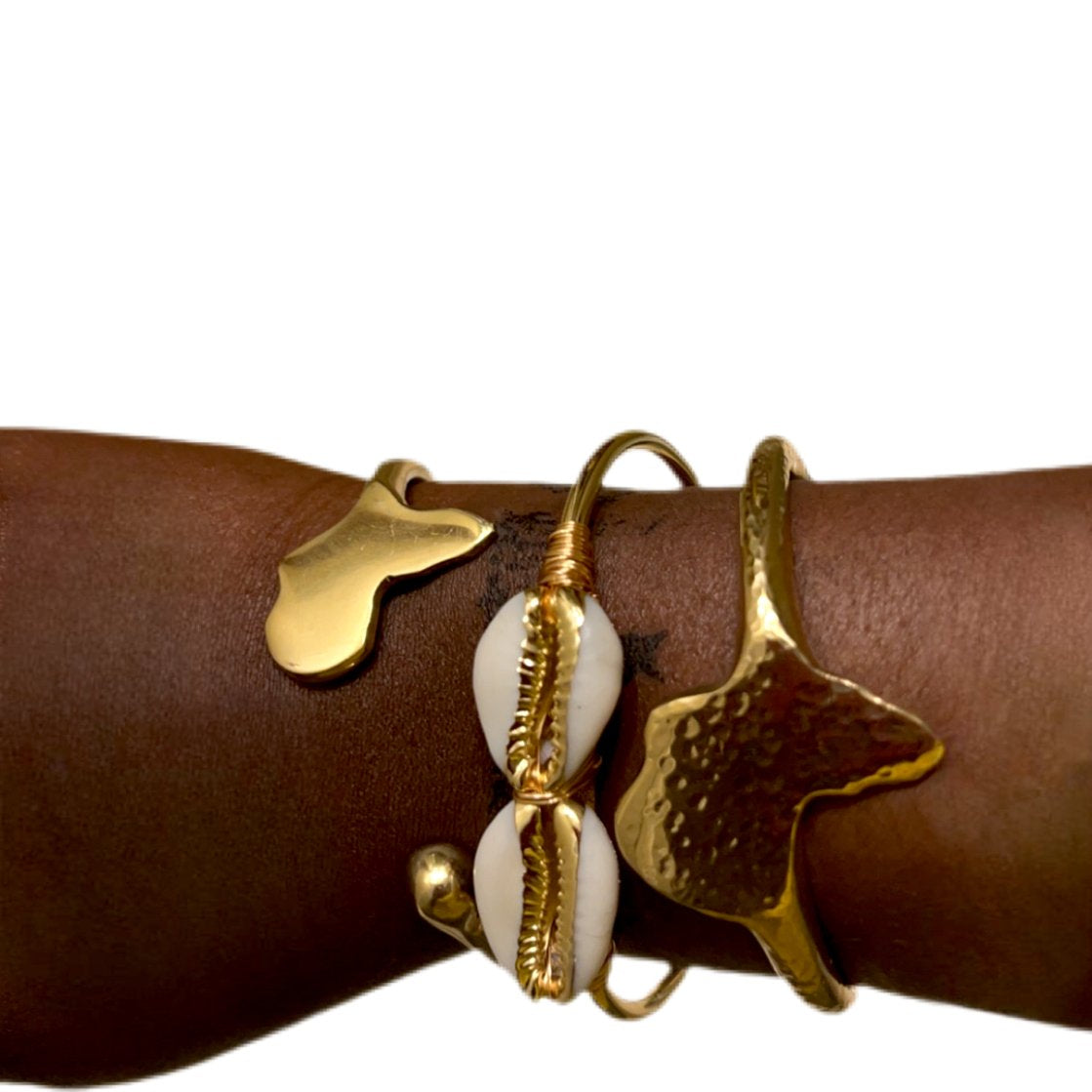 Goddess Adjustable Double cowry shell Bracelet/Bangle - Trufacebygrace