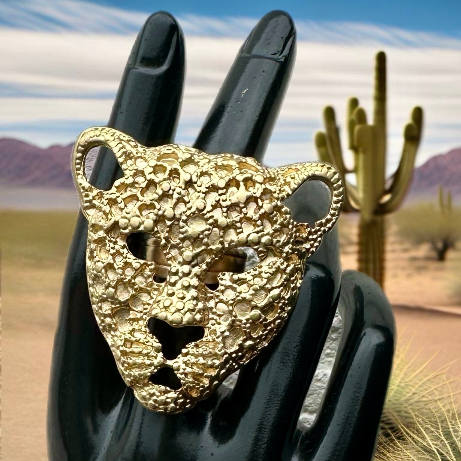 Gold - plated Leopard Adjustable Ring - Trufacebygrace