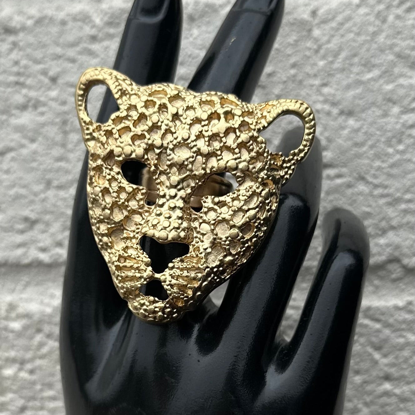 Gold - plated Leopard Adjustable Ring - Trufacebygrace