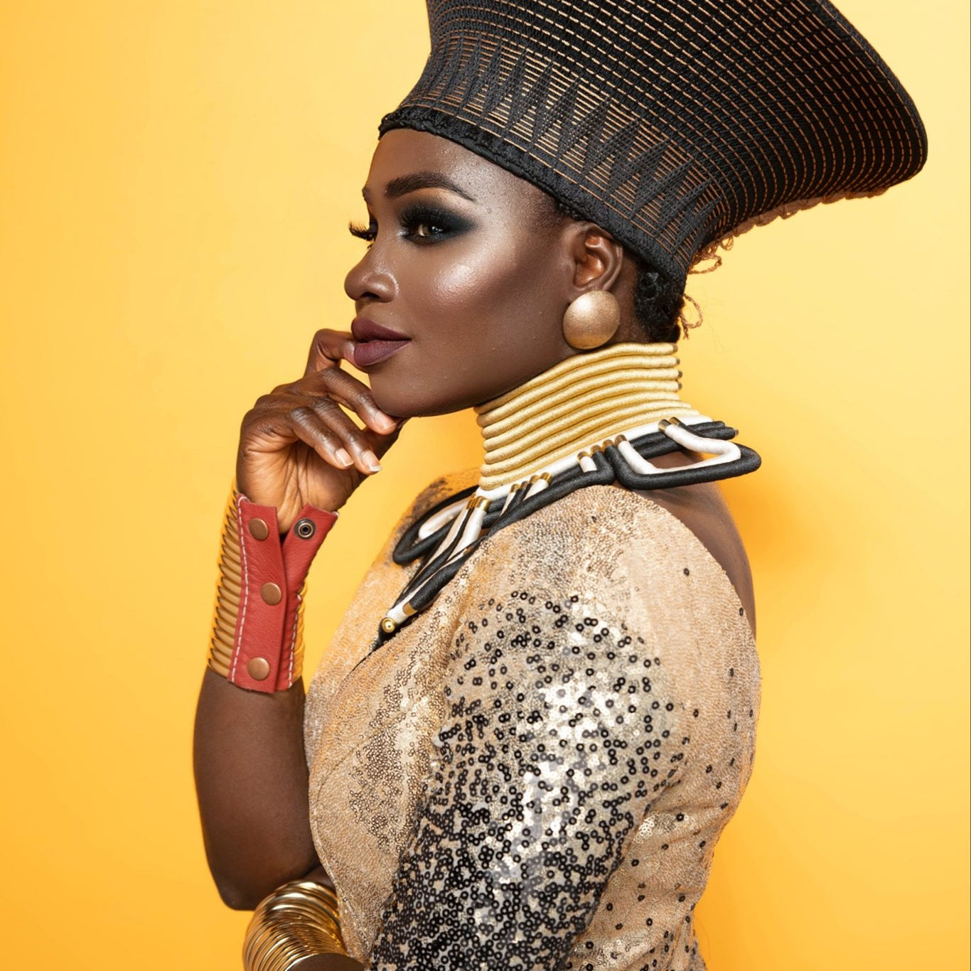 Gold/black Zulu hat - Trufacebygrace