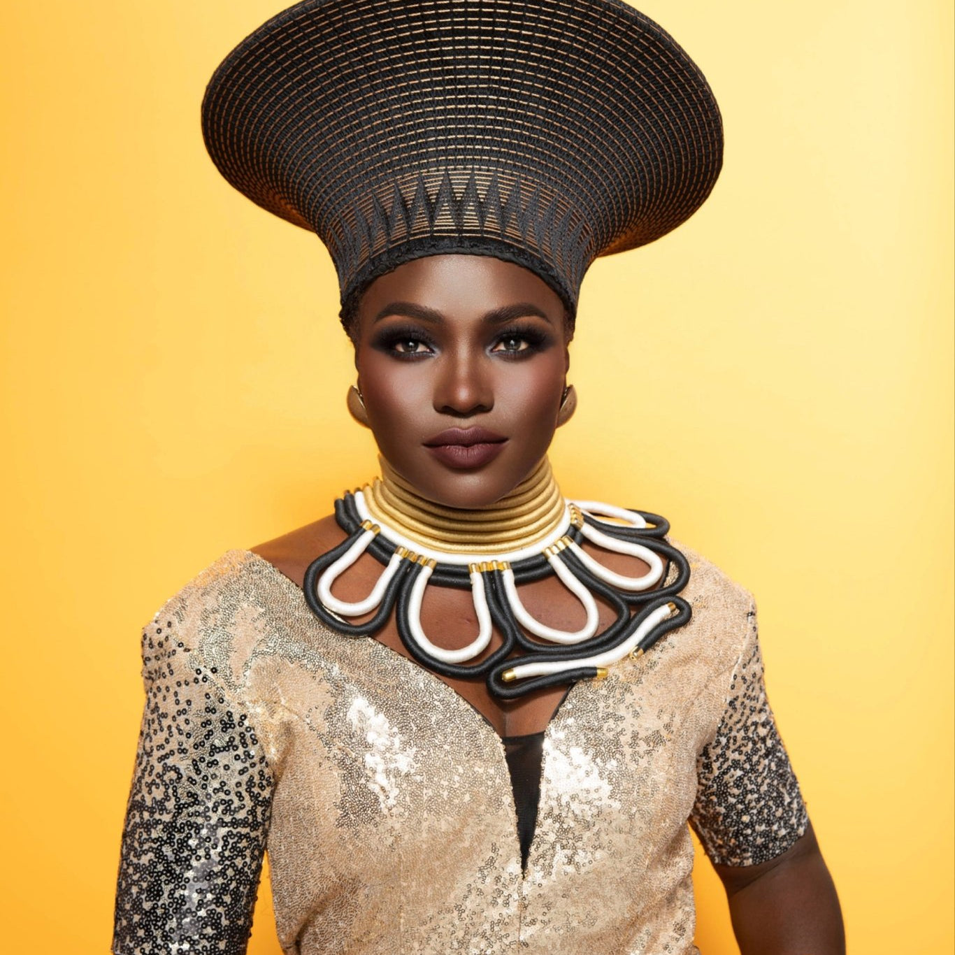 Gold/black Zulu hat - Trufacebygrace