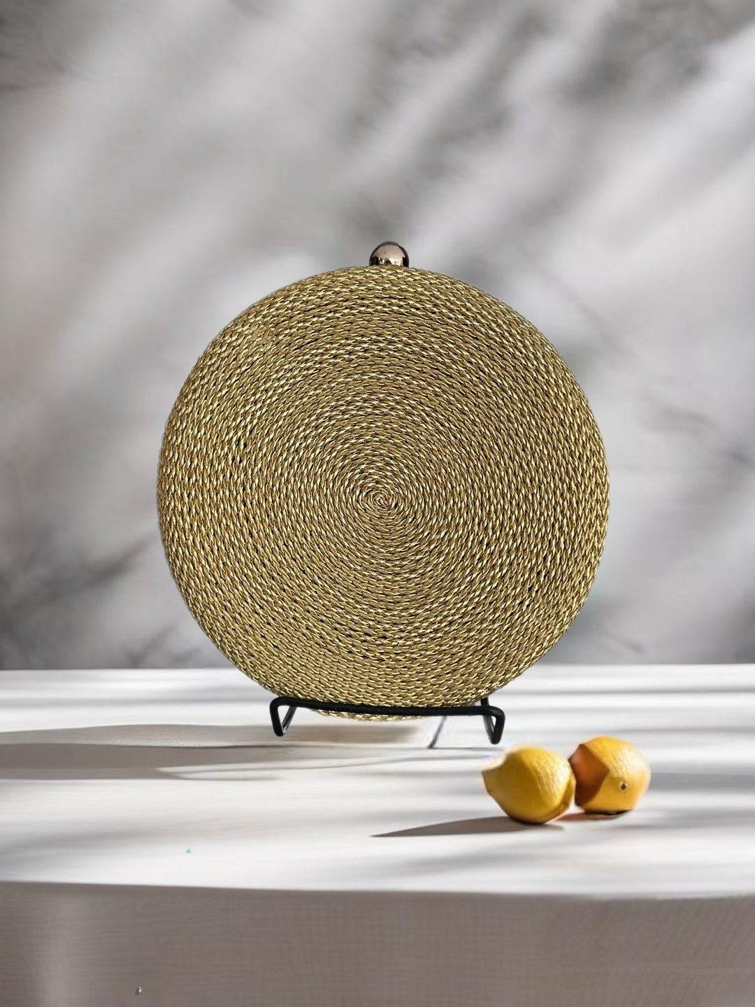 Golden Braided Wire Circle Clutch - Bag Purse - Trufacebygrace