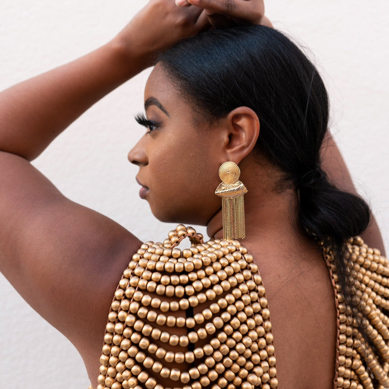 Golden Metal Tassel Earrings - Trufacebygrace