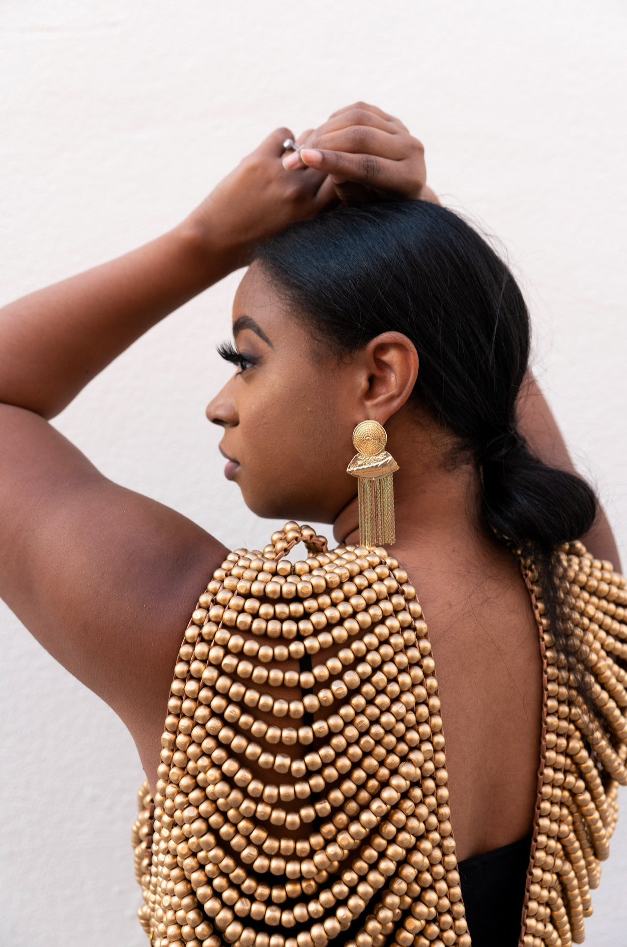 Golden Metal Tassel Earrings - Trufacebygrace