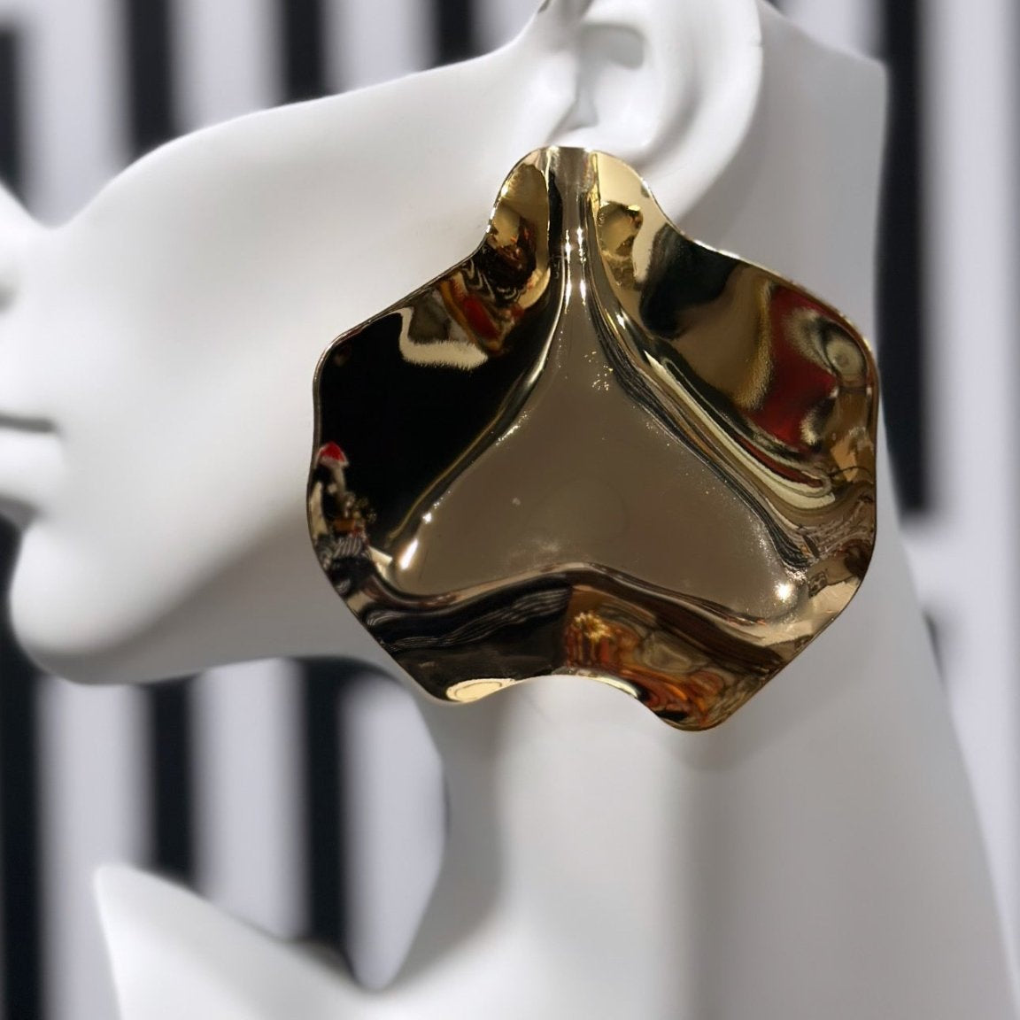 Golden Mirage XL Geometric Stud Earrings - Trufacebygrace