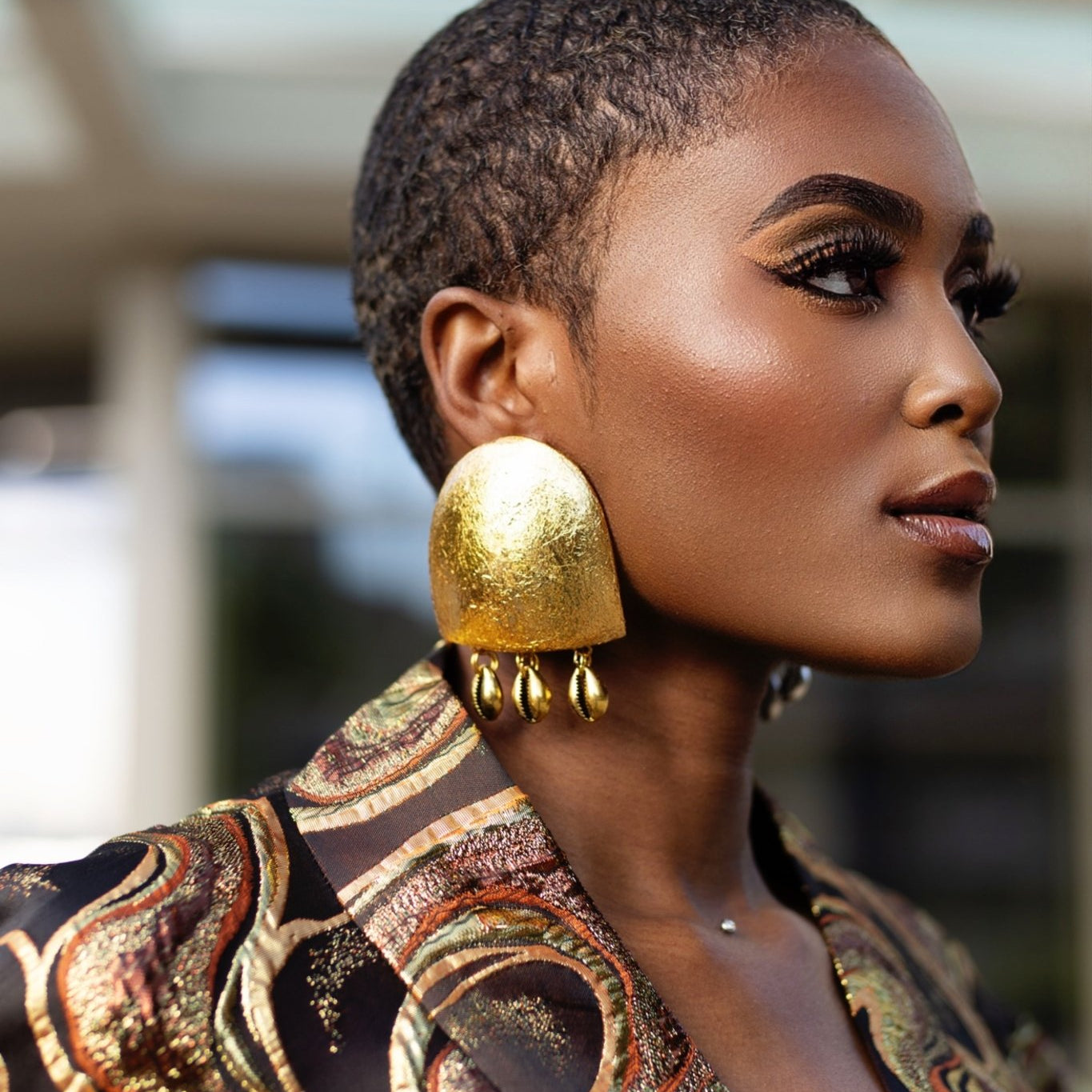Golden Scoop with Cowries Earrings - Trufacebygrace