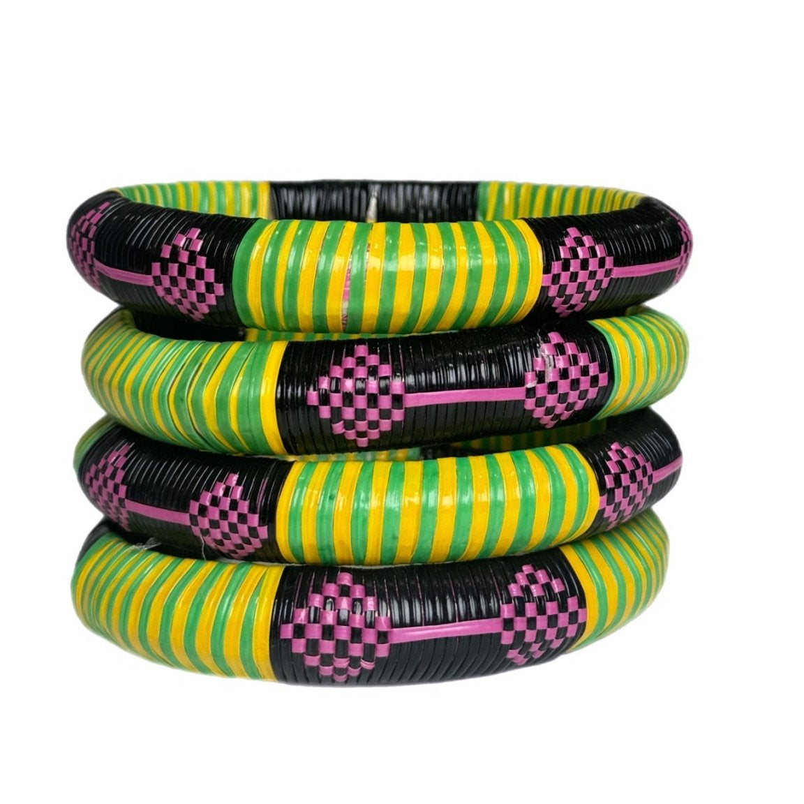 Green Woven Bangle Set - Trufacebygrace