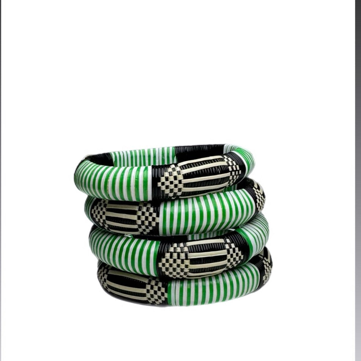 Green Woven Bangle Set - Trufacebygrace