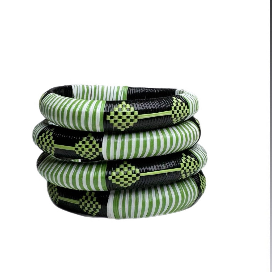 Green Woven Bangle Set - Trufacebygrace