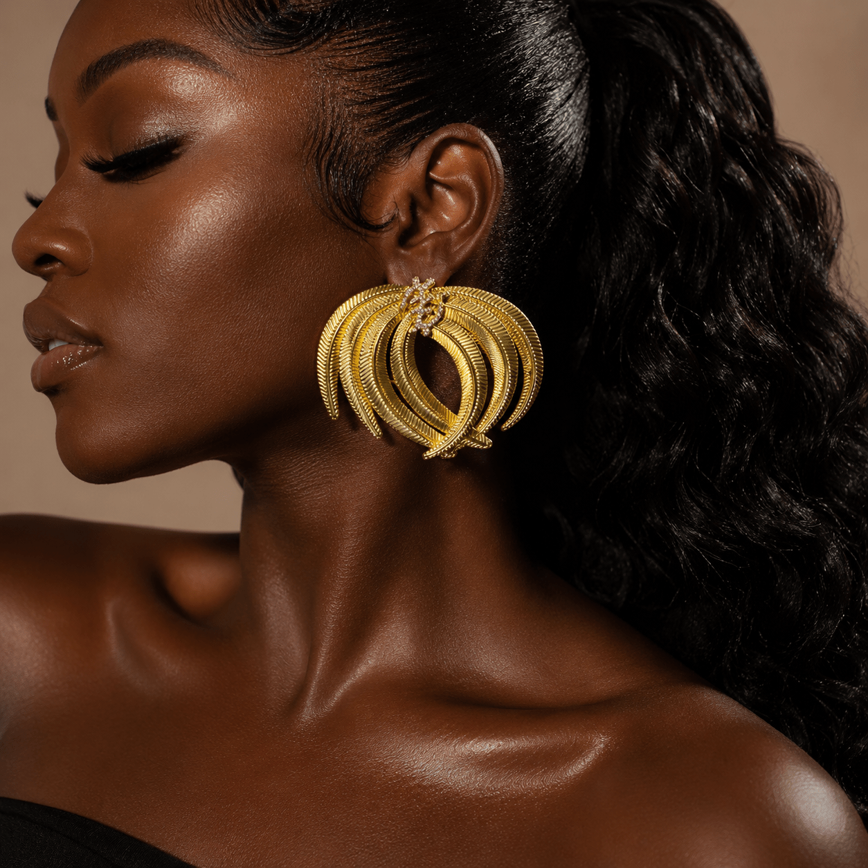 Gye Nyame Fan Statement Earrings - Trufacebygrace