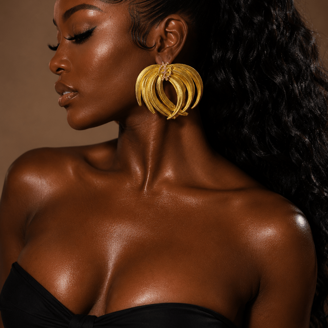 Gye Nyame Fan Statement Earrings - Trufacebygrace
