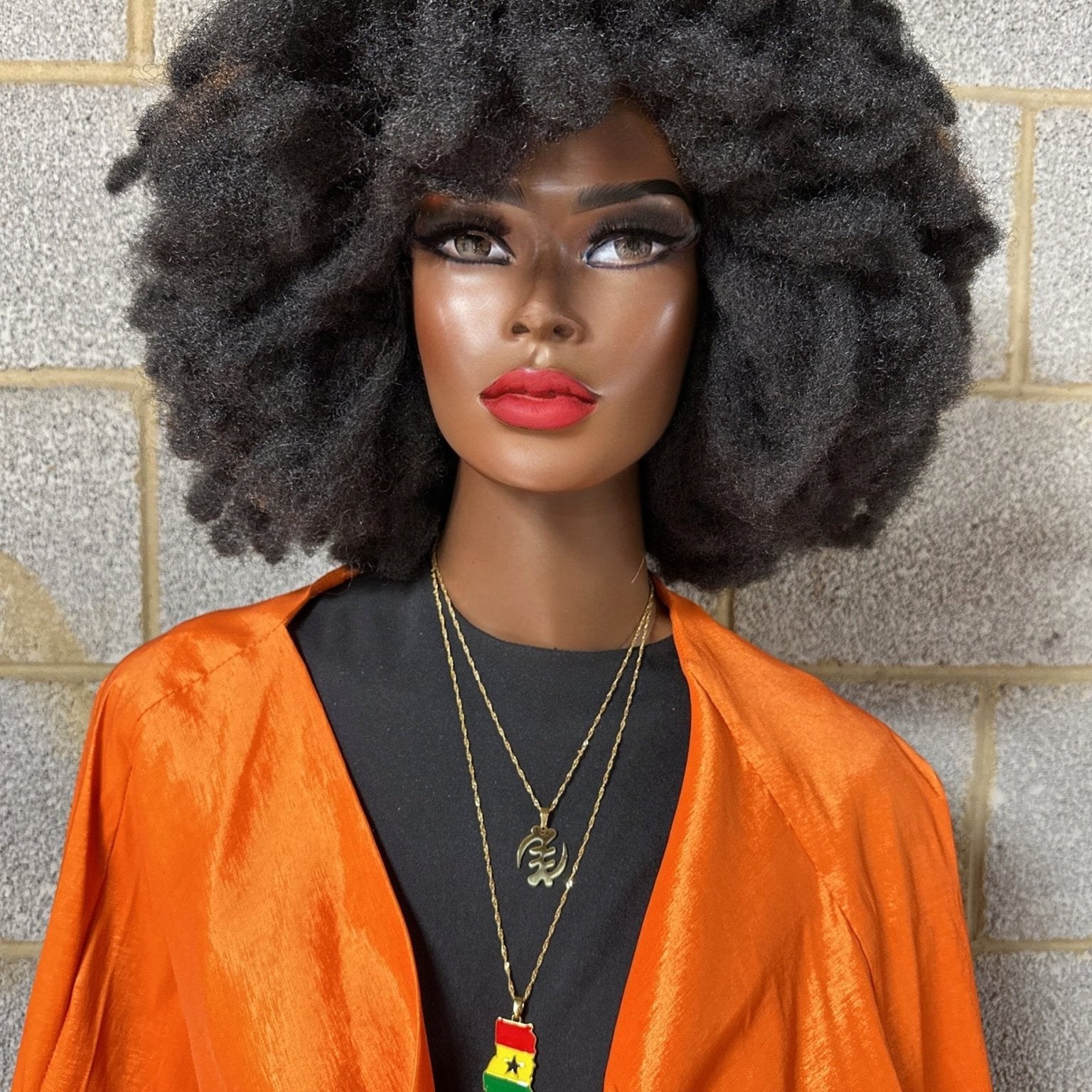 Gye Nyame & Ghana Map Gold Plated Necklace Set - Trufacebygrace