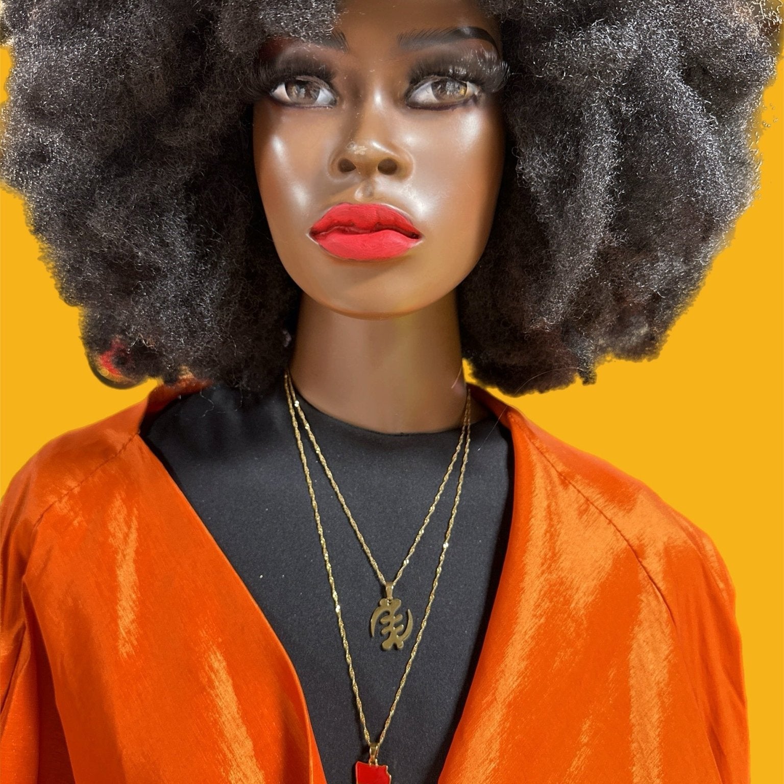 Gye Nyame & Ghana Map Gold Plated Necklace Set - Trufacebygrace