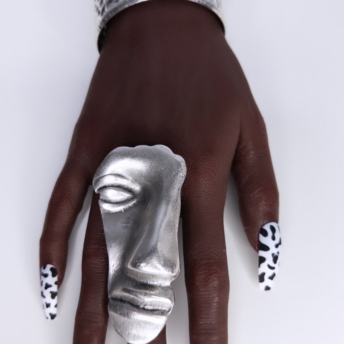 Half face Mask Gold Plated on Brass Statement Adjustable Ring - Trufacebygrace