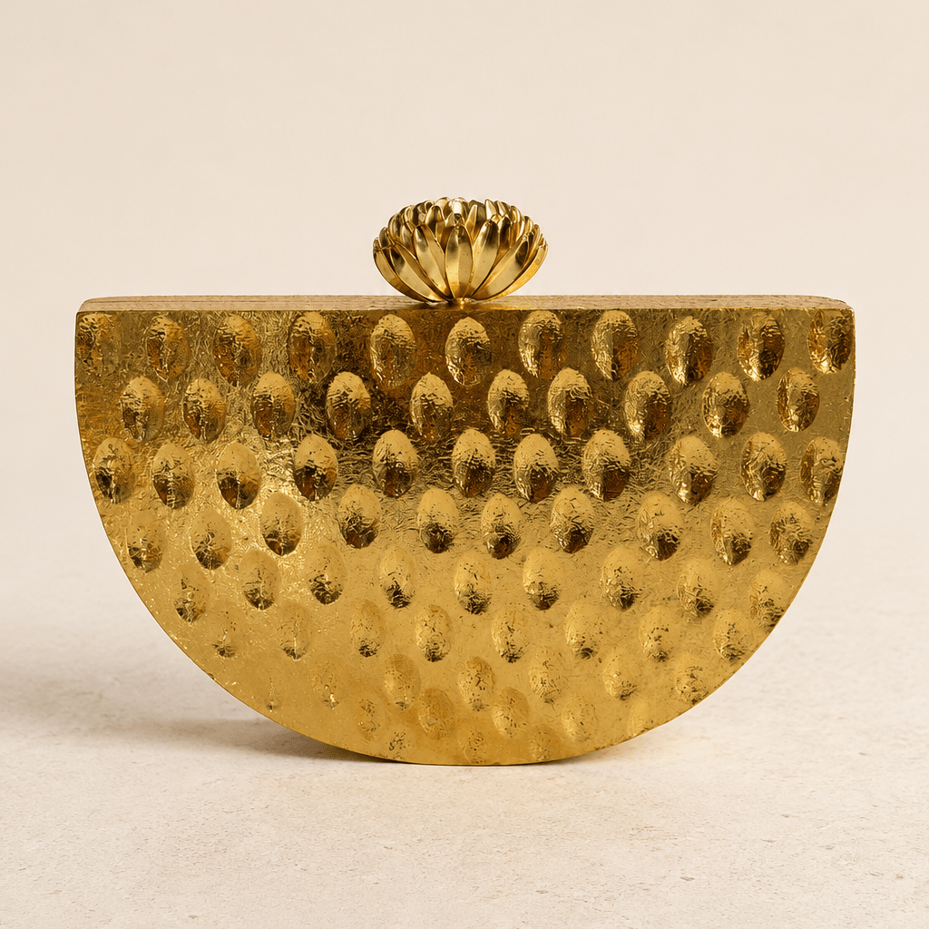 Half-Moon Gilded Clutch Bag - Trufacebygrace