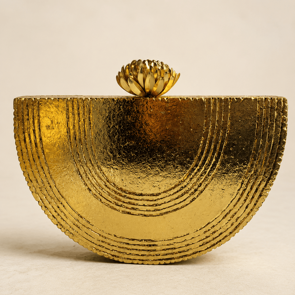 Half-Moon Gilded Clutch Bag - Trufacebygrace