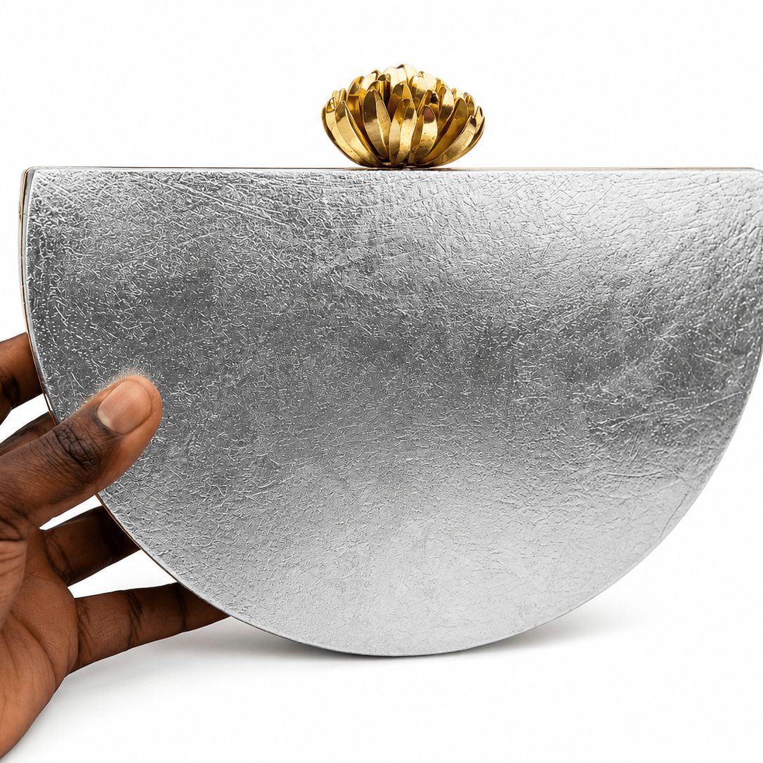 Half - Moon Gilded Clutch Bag - Trufacebygrace